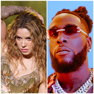 Shakira (L) and Burna Boy (R)