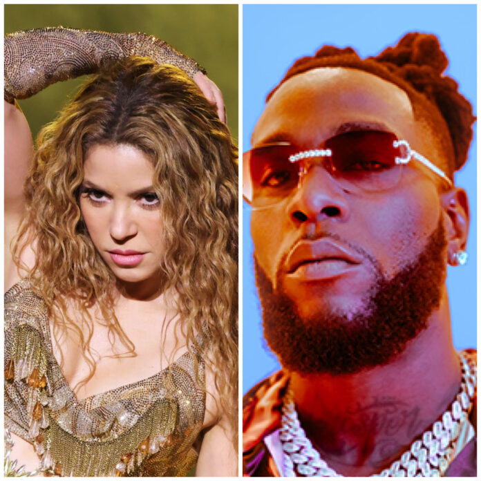 Shakira (L) and Burna Boy (R)