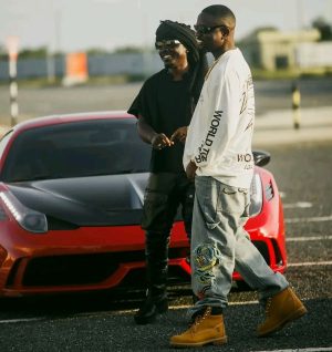 Sarkodie and Kweku Smoke during "Violence" music video shoot