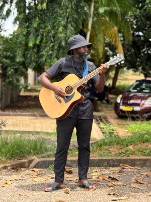 Joe Kuntani with his 'magic' guitar